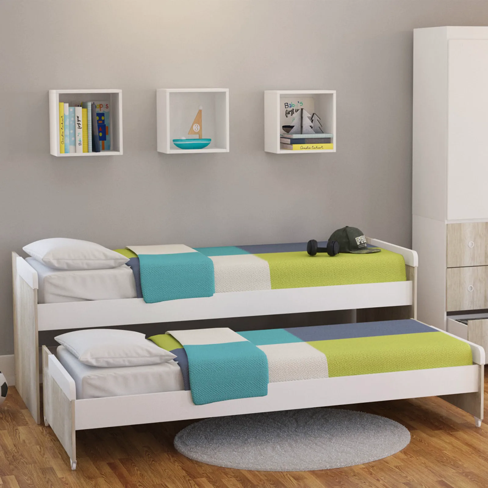 Cama nido doble con carrocama