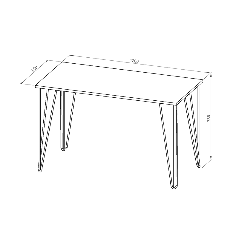 Mesa rectangular 1,30M industrial atakama