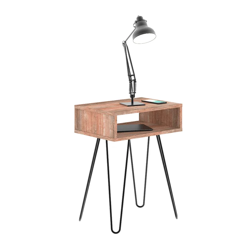 Mesa luz industrial patas hierro atakama
