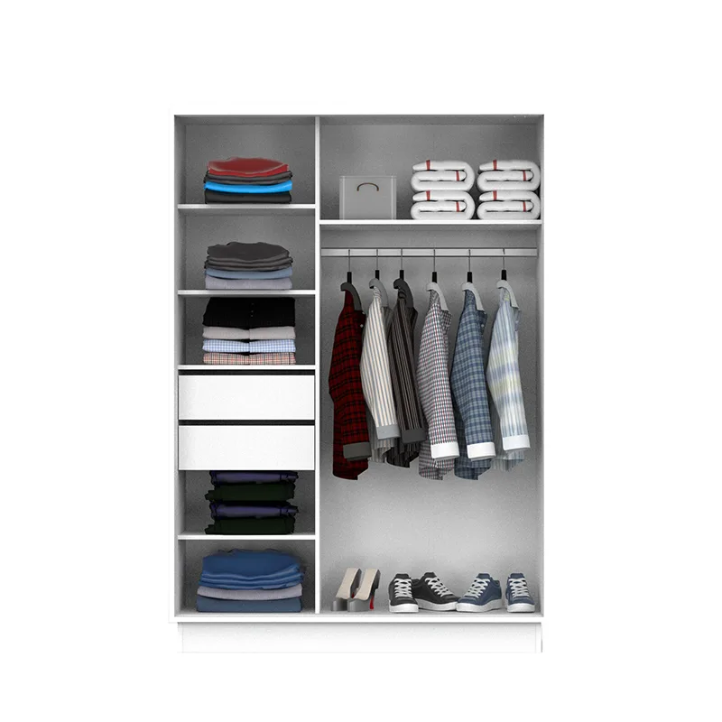 Placard 2 puertas corredizas 1,35Mt blanco-wengue