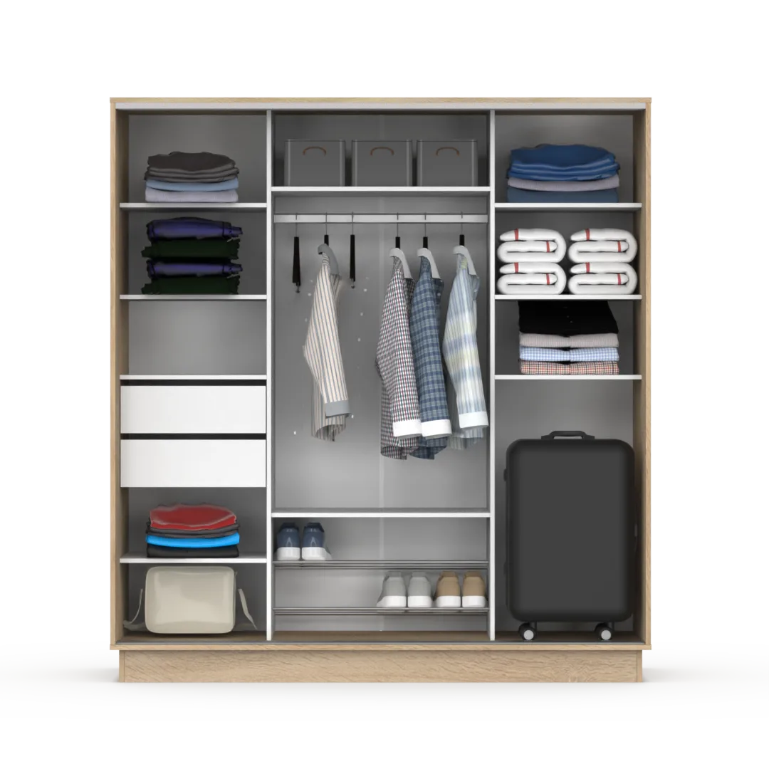 Placard 2 puertas corredizas 1,80Mt blanco-wengue