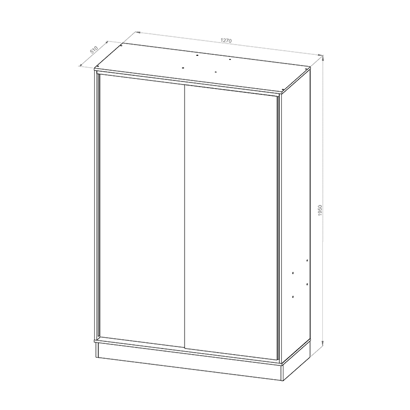 Placard 2 puertas corredizas 1,35Mt