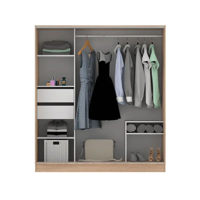 Placard 2 puertas corredizas 1,80Mt blanco