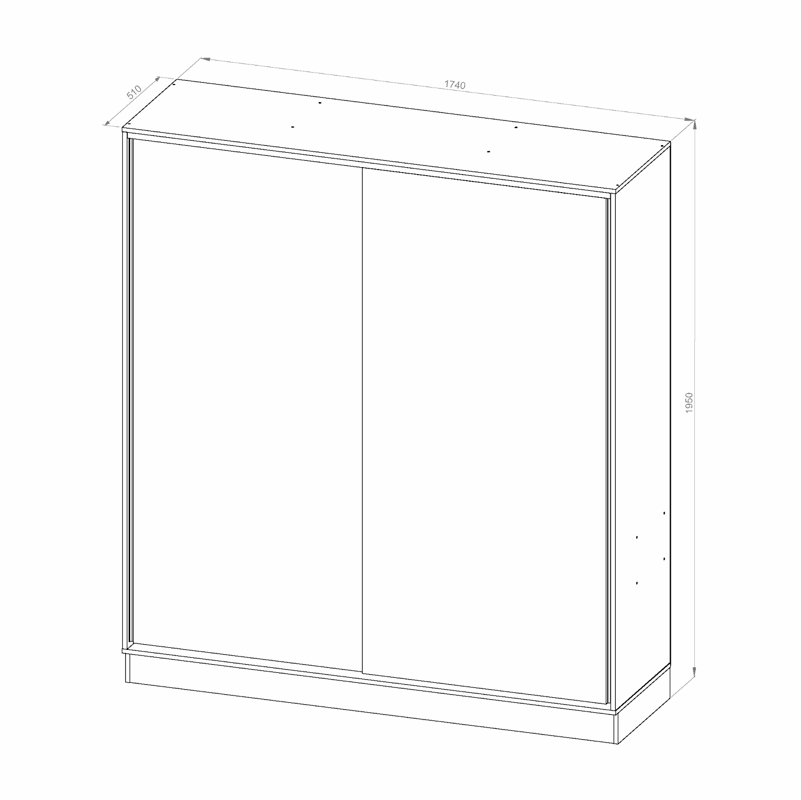 Placard 2 puertas corredizas 1,80Mt blanco