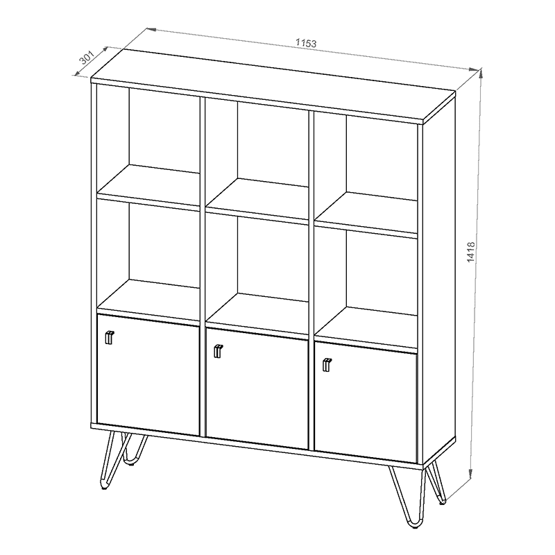 Contenedor de 3 cuerpos y 2 puertas atakama