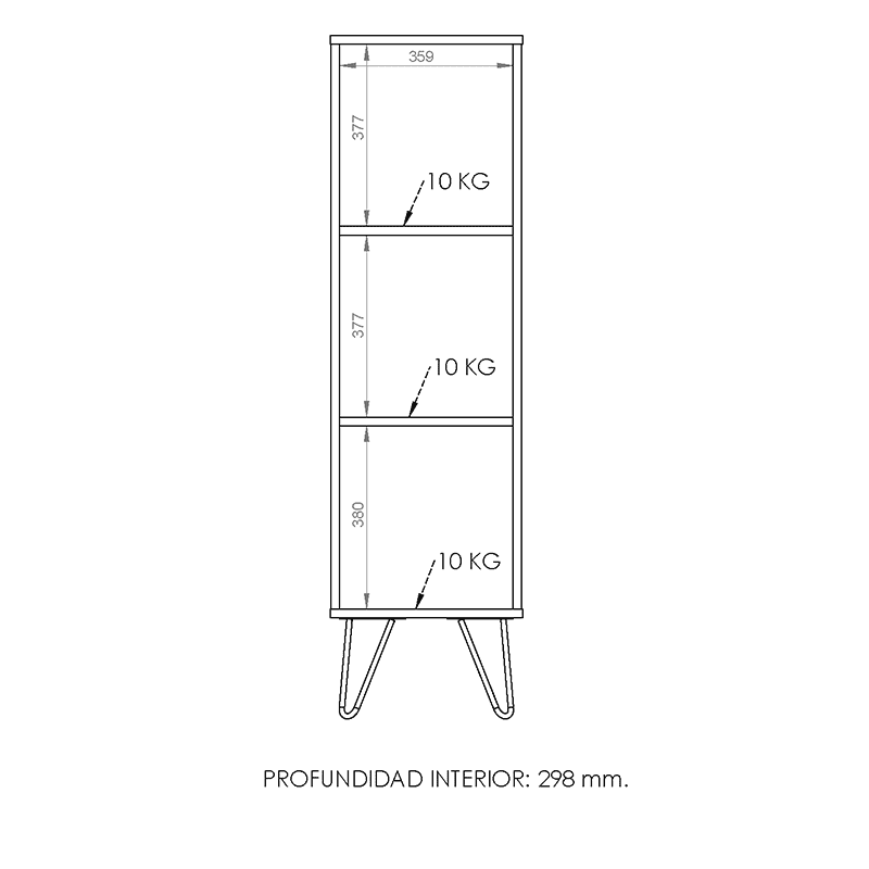 Contenedor de 1 cuerpo y 1 puerta línea industrial