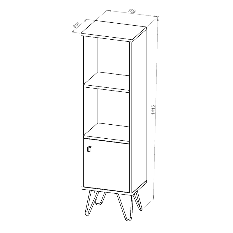 Contenedor de 1 cuerpo y 1 puerta línea industrial