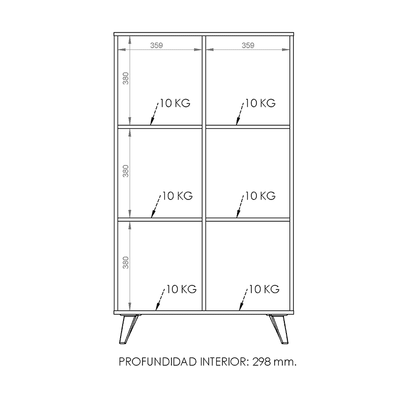 Modulo de 2 cuerpos y 2 puertas escandinavo
