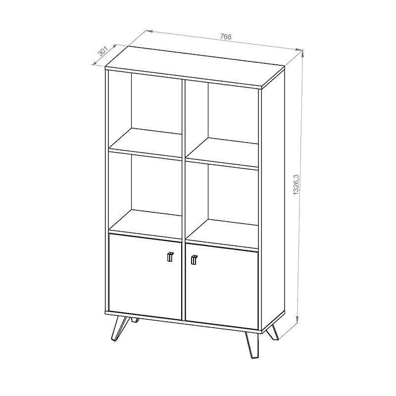 Modulo de 2 cuerpos y 2 puertas escandinavo