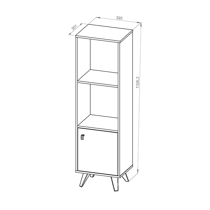 Modulo 1 cuerpo y 1 puerta escandinavo blanco