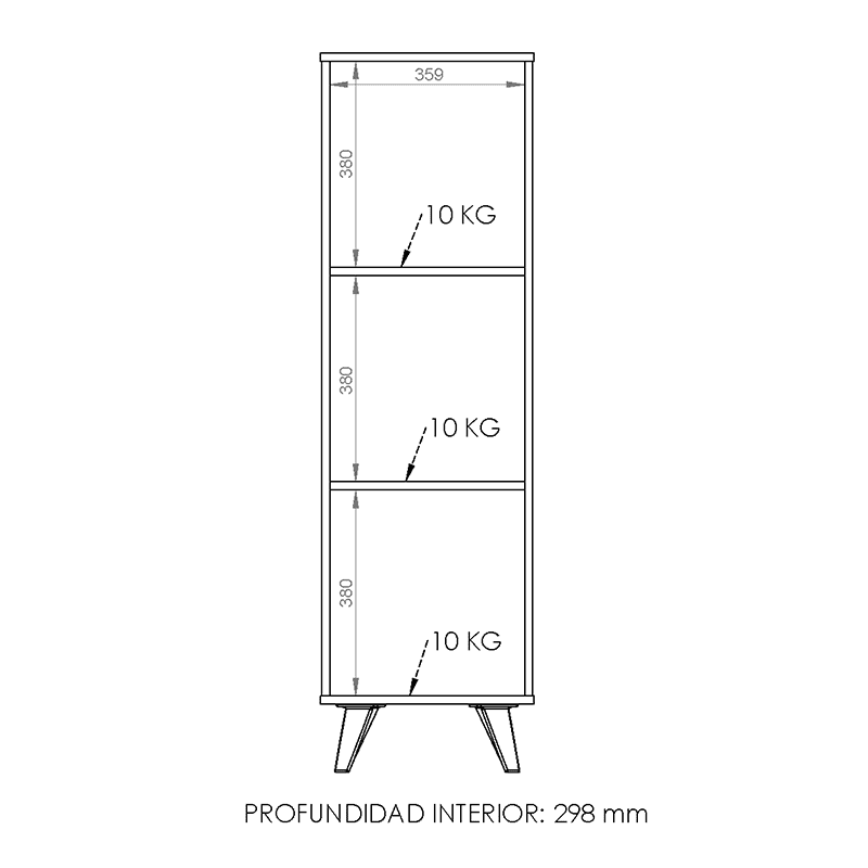 Modulo 1 cuerpo y 1 puerta escandinavo blanco
