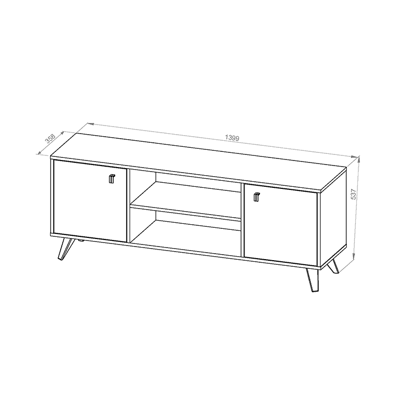 Rack de tv Con 2 puertas escandinavo