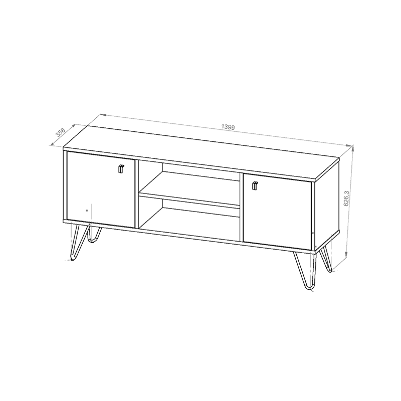 Rack para tv de 2 puertas linea atakama