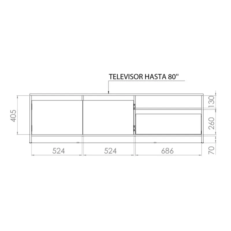 Rack tv Niza con cajon 1,80Mt