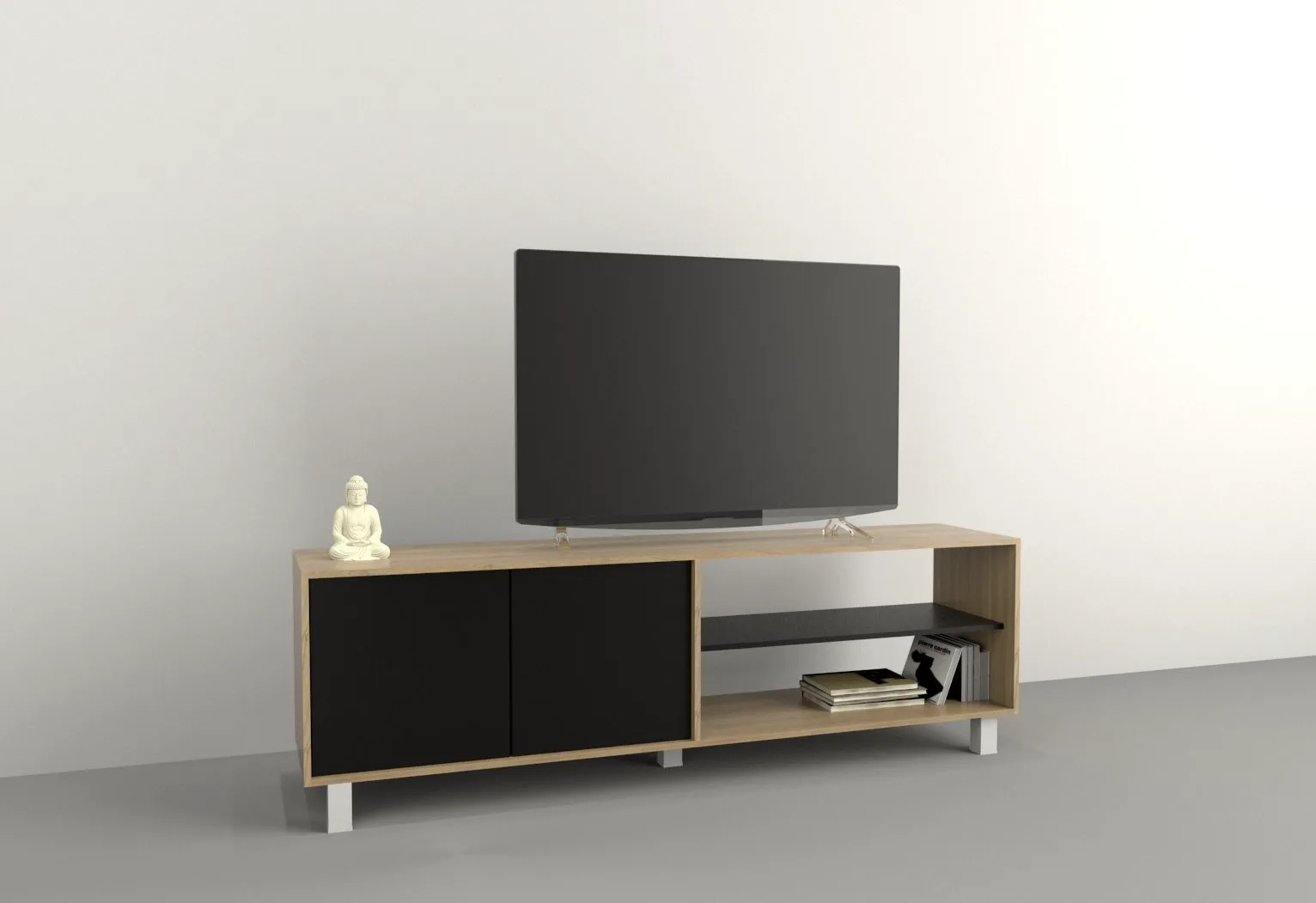 Mesa TV hasta 75" 2 puertas
