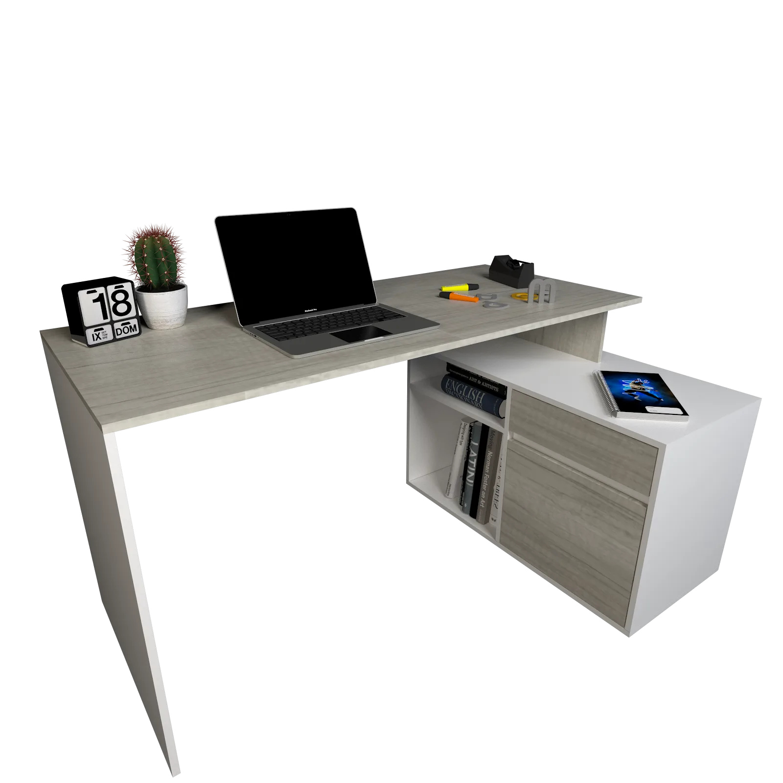Escritorio con mueble bajo