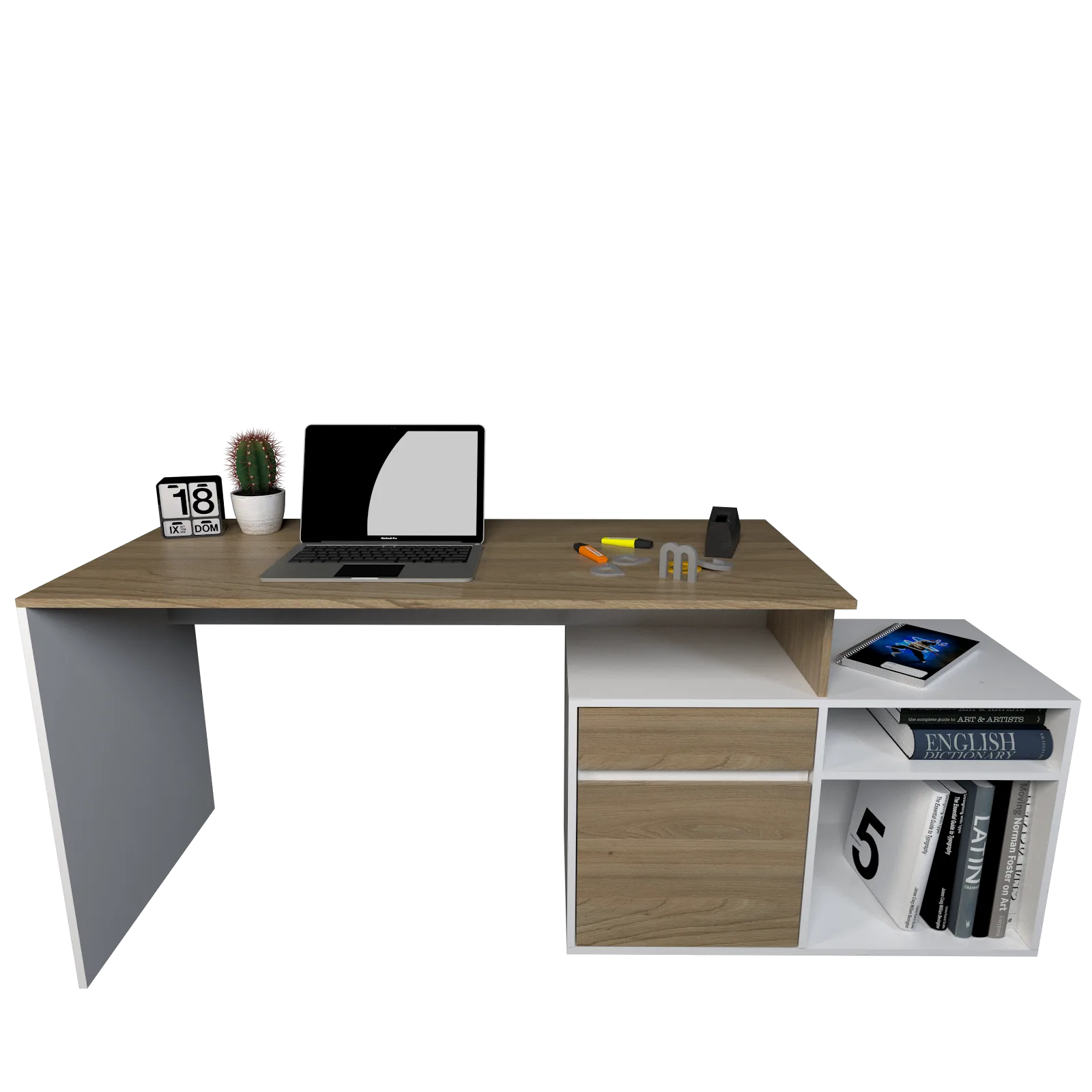 Escritorio con mueble bajo