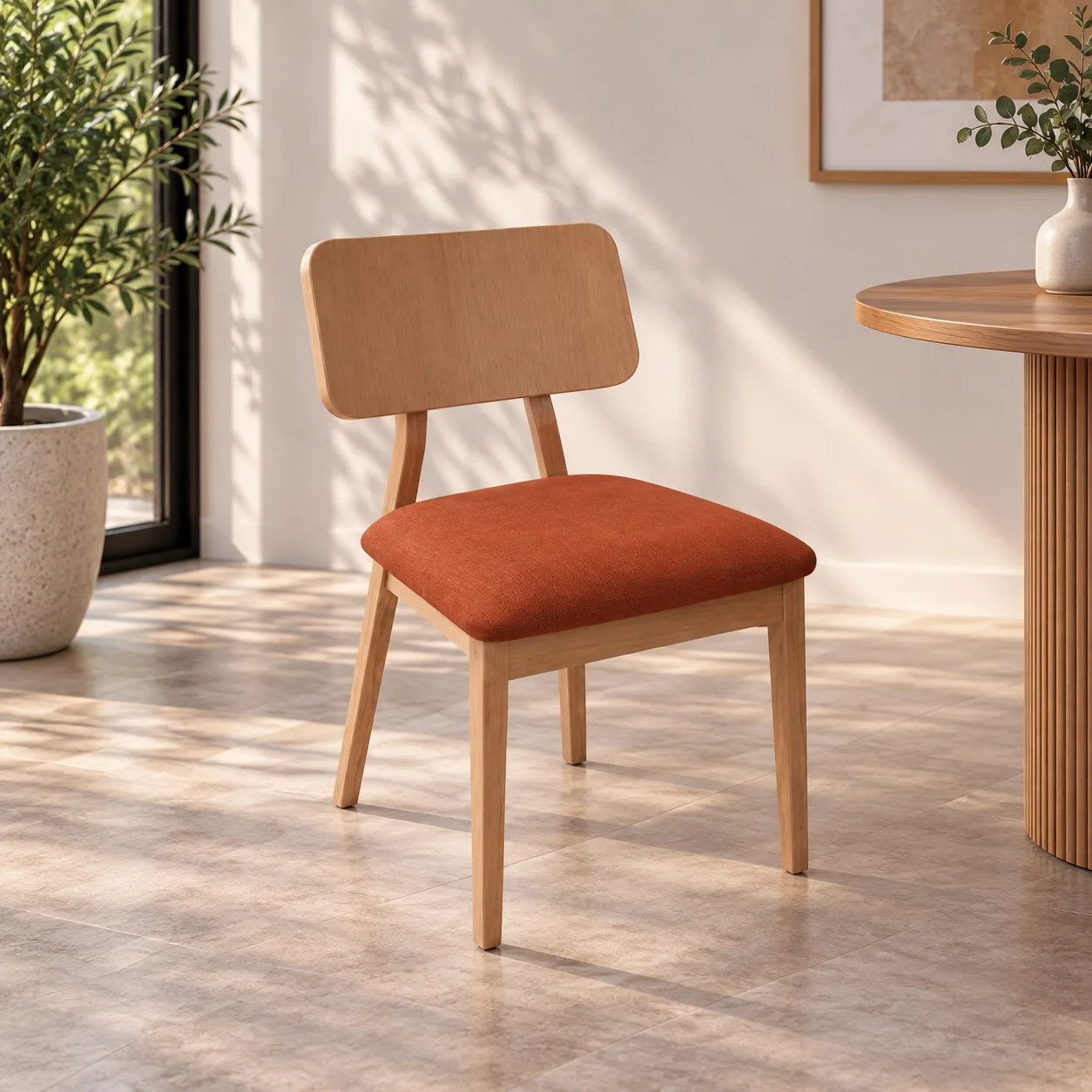 Silla Rosse con respaldo de madera