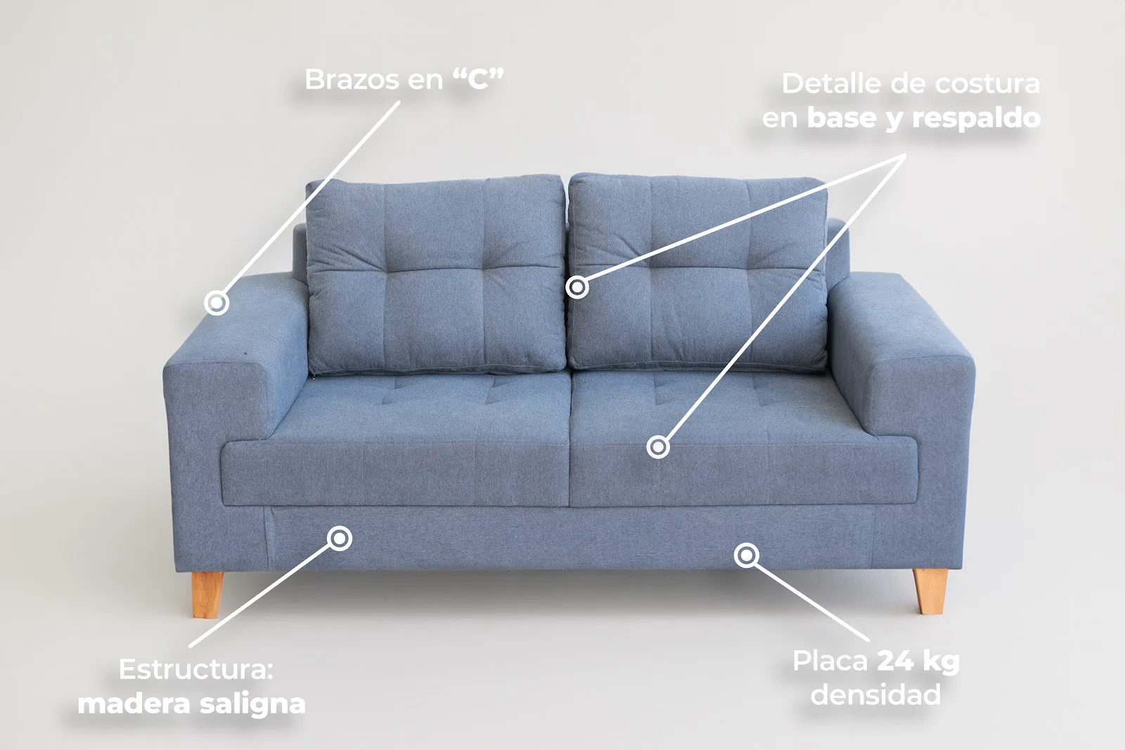 Sillón brazos L 2 cuerpos